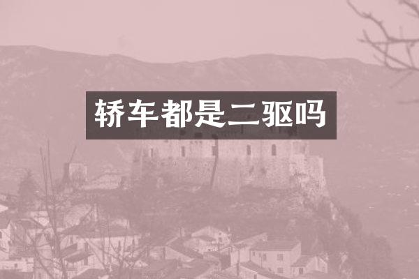 轿车都是二驱吗