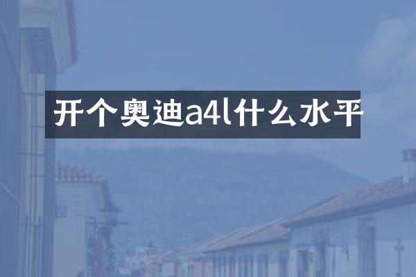 开个奥迪a4l什么水平