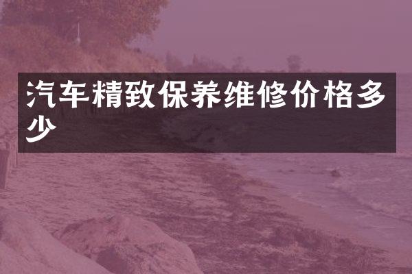 汽车精致保养维修价格多少