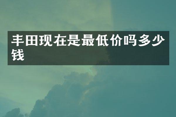 丰田现在是最低价吗多少钱