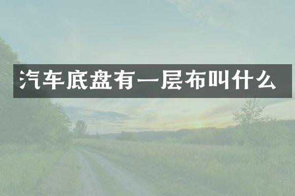 汽车底盘有一层布叫什么