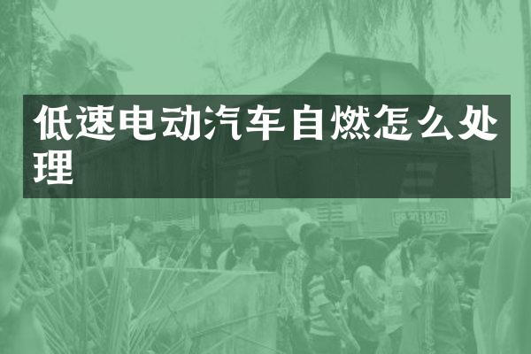 低速电动汽车自燃怎么处理
