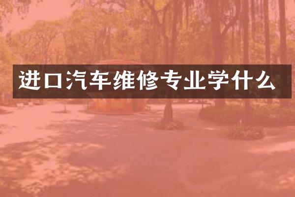 进口汽车维修专业学什么