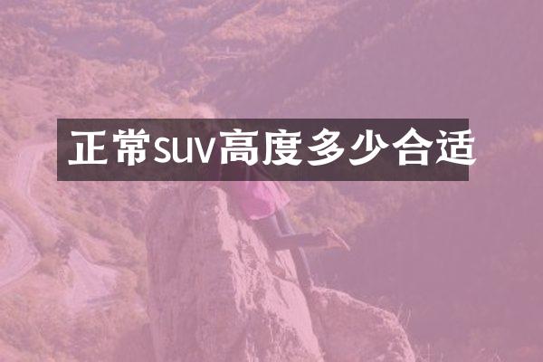 正常suv高度多少合适