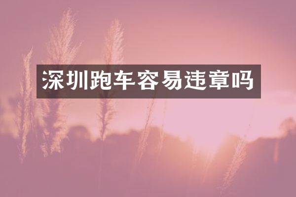 深圳跑车容易违章吗