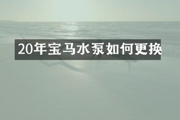 20年宝马水泵如何更换
