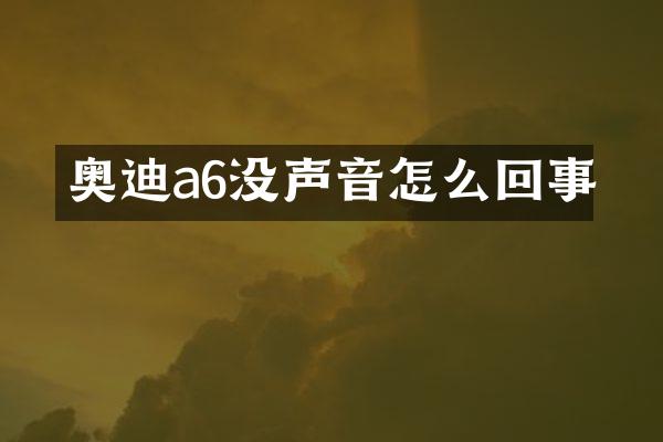 奥迪a6没声音怎么回事