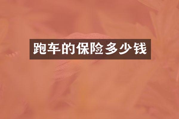 跑车的保险多少钱