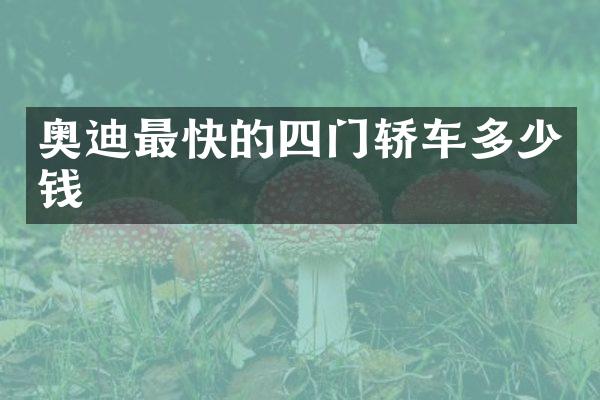 奥迪最快的四门轿车多少钱