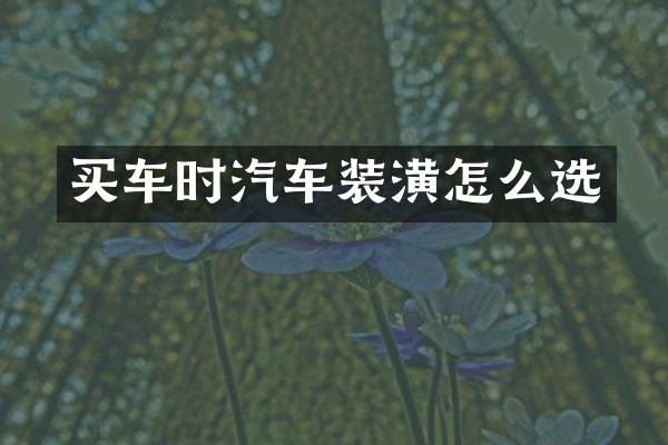 买车时汽车装潢怎么选