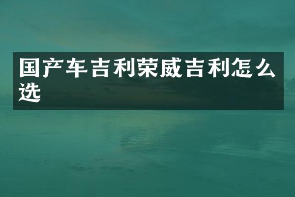 国产车吉利荣威吉利怎么选