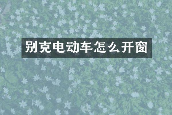 别克电动车怎么开窗