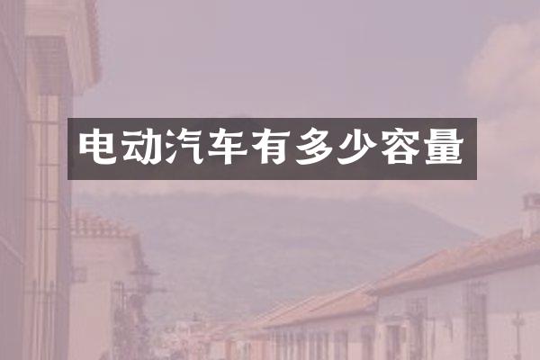 电动汽车有多少容量