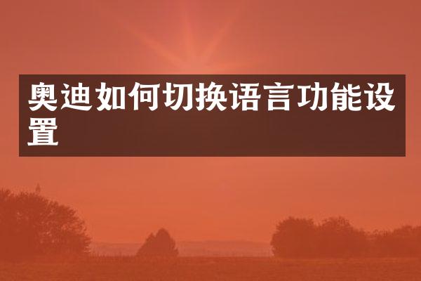 奥迪如何切换语言功能设置