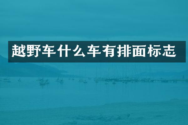 越野车什么车有排面标志