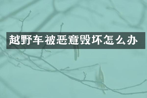 越野车被恶意毁坏怎么办