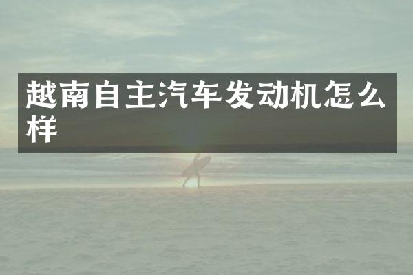 越南自主汽车发动机怎么样