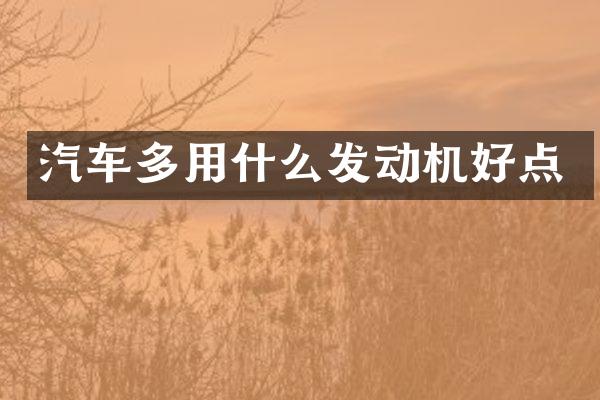 汽车多用什么发动机好点
