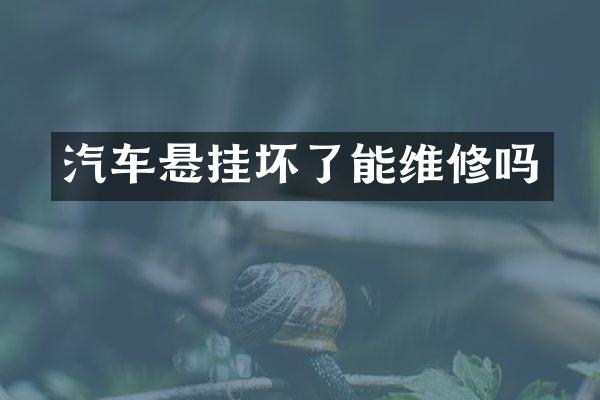 汽车悬挂坏了能维修吗