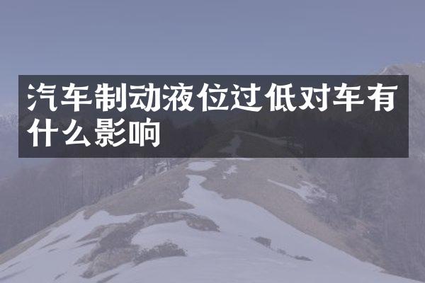汽车制动液位过低对车有什么影响
