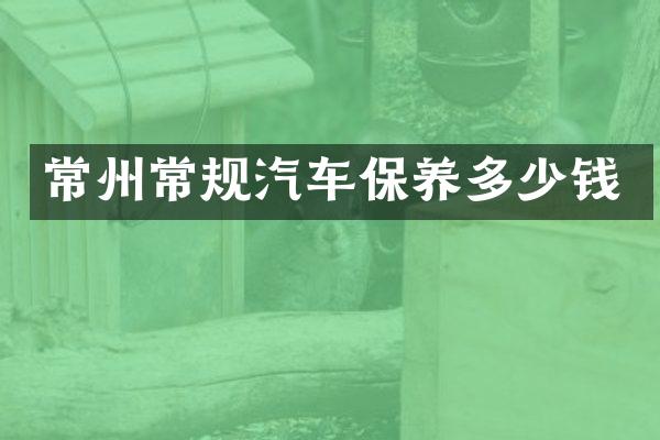 常州常规汽车保养多少钱