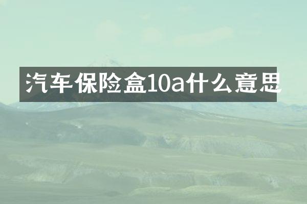 汽车保险盒10a什么意思