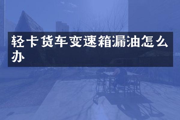 轻卡货车变速箱漏油怎么办
