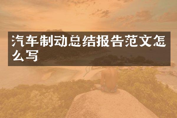 汽车制动总结报告范文怎么写