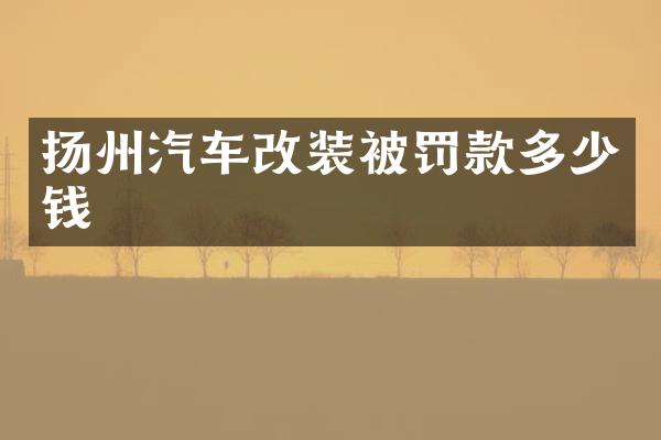 扬州汽车改装被罚款多少钱