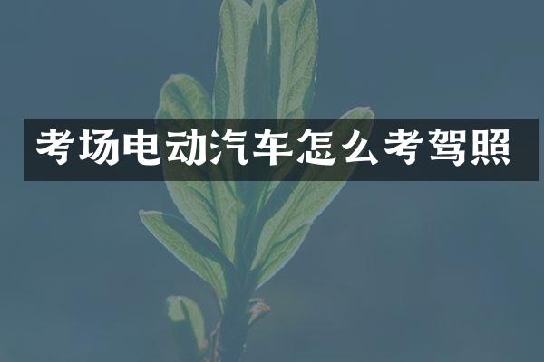考场电动汽车怎么考驾照
