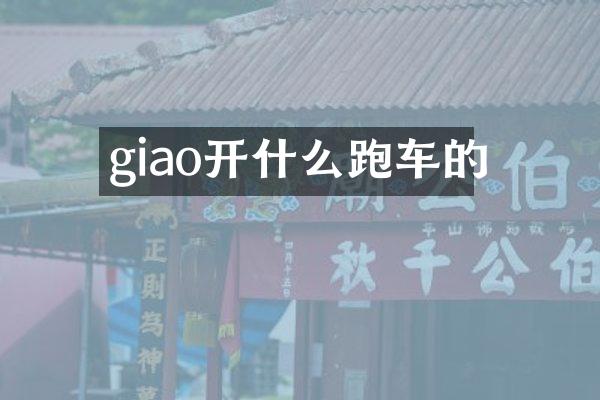 giao开什么跑车的