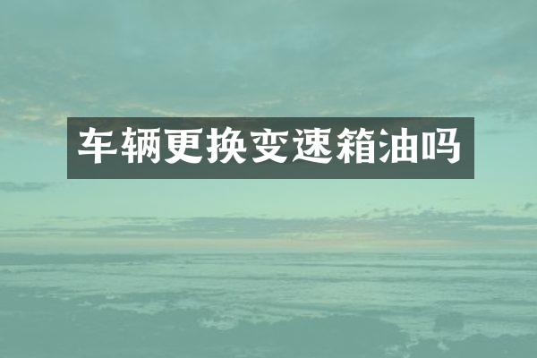 车辆更换变速箱油吗