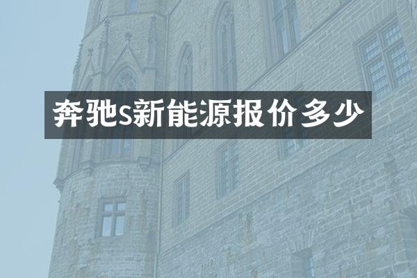 奔驰s新能源报价多少