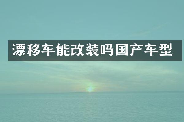 漂移车能改装吗国产车型