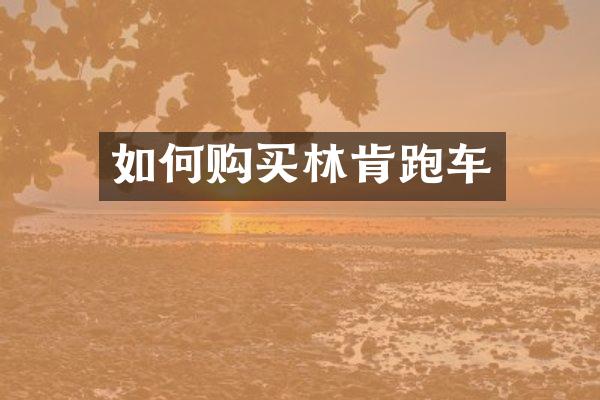 如何购买林肯跑车