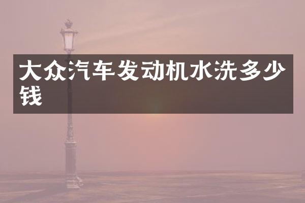 大众汽车发动机水洗多少钱