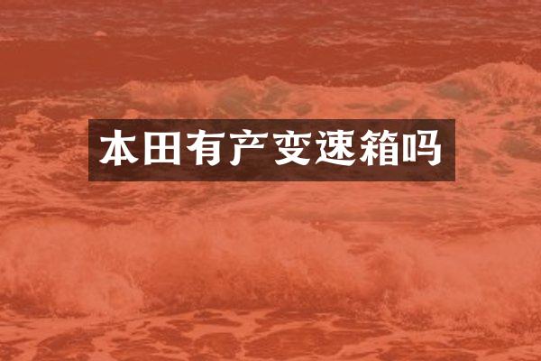 本田有产变速箱吗