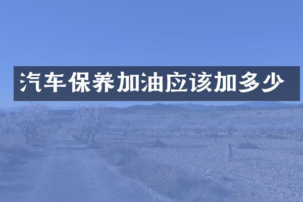 汽车保养加油应该加多少