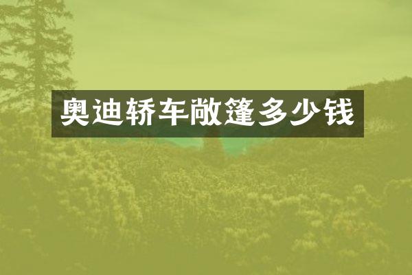 奥迪轿车敞篷多少钱