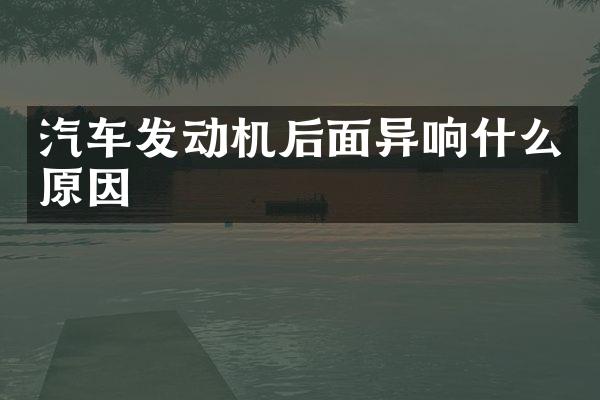 汽车发动机后面异响什么原因