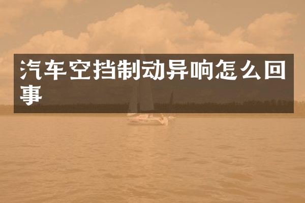 汽车空挡制动异响怎么回事