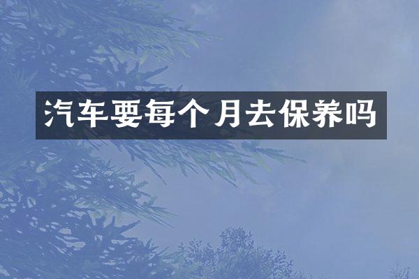 汽车要每个月去保养吗