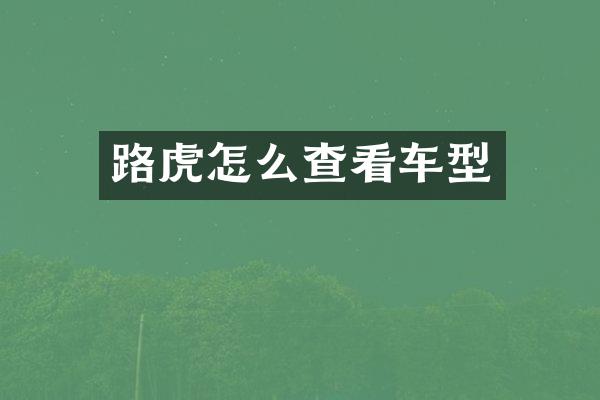 路虎怎么查看车型