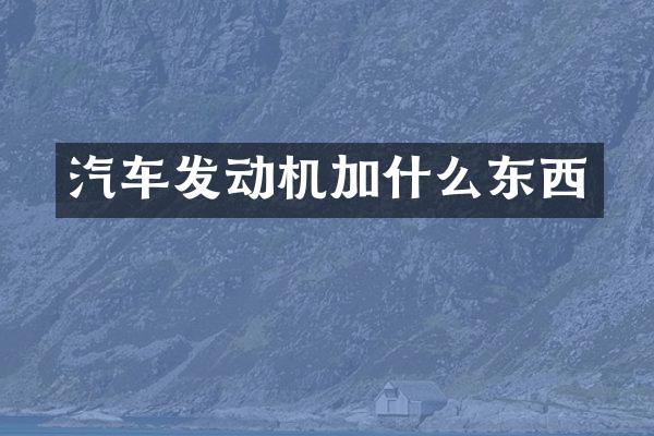 汽车发动机加什么东西