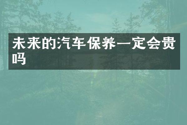 未来的汽车保养一定会贵吗
