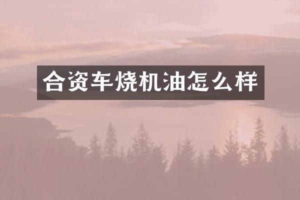 合资车烧机油怎么样