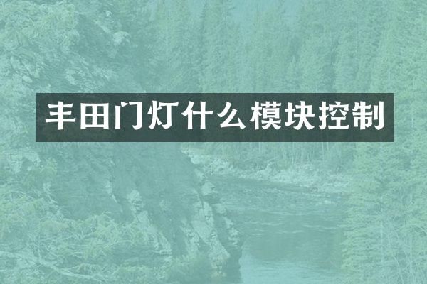 丰田门灯什么模块控制