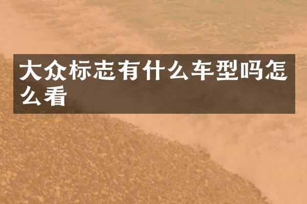 大众标志有什么车型吗怎么看