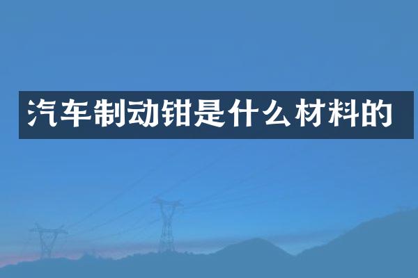 汽车制动钳是什么材料的