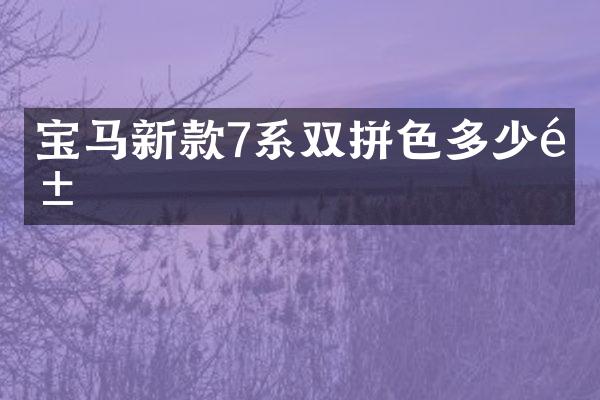 宝马新款7系双拼色多少钱
